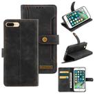 Copper Buckle Horizontal Flip Leather Phone Case with Holder & Card Slots & Wallet For iPhone 8 Plus & 7 Plus(Black) - 1