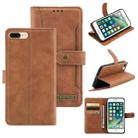 Copper Buckle Horizontal Flip Leather Phone Case with Holder & Card Slots & Wallet For iPhone 8 Plus & 7 Plus(Brown) - 1