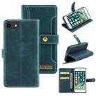 For iPhone SE 2022 / SE 2020 / 8 / 7 Copper Buckle Horizontal Flip Leather Phone Case with Holder & Card Slots & Wallet(Green) - 1