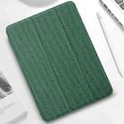 For iPad mini 6 Mutural YASHI Series Cloth Pattern Texture Horizontal Flip Tablet Case(Green) - 1