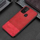 For Motorola Moto G30 Shockproof Splicing PU + Cloth Protective Case(Red) - 1