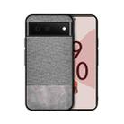 For Google Pixel 6 Shockproof Splicing PU + Cloth Protective Case(Grey) - 1