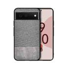 For Google Pixel 6 Pro Shockproof Splicing PU + Cloth Protective Case(Grey) - 1