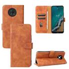 For Nokia G50 Solid Color Skin Feel Magnetic Buckle Horizontal Flip Calf Texture PU Phone Case(Brown) - 1