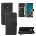 For Nokia G50 Solid Color Skin Feel Magnetic Buckle Horizontal Flip Calf Texture PU Phone Case(Black) - 1