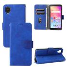 For TCL A3X Solid Color Skin Feel Magnetic Buckle Horizontal Flip Calf Texture PU Phone Case(Blue) - 1
