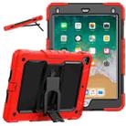 Shockproof Colorful Silicone + Black PC Tablet Protective Case with Holder & Shoulder Strap For iPad 9.7 2018 / 2017(Red) - 1