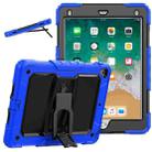 Shockproof Colorful Silicone + Black PC Tablet Protective Case with Holder & Shoulder Strap For iPad 9.7 2018 / 2017(Blue) - 1