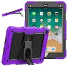 Shockproof Colorful Silicone + Black PC Tablet Protective Case with Holder & Shoulder Strap For iPad 9.7 2018 / 2017(Purple) - 1