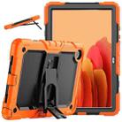 Shockproof Colorful Silicone + Black PC Tablet Protective Case with Holder & Shoulder Strap For Samsung Galaxy Tab A7 2020 T500(Orange) - 1