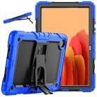 Shockproof Colorful Silicone + Black PC Tablet Protective Case with Holder & Shoulder Strap For Samsung Galaxy Tab A7 2020 T500(Blue) - 1