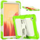 Shockproof Colorful Silicone + Beige PC Tablet Protective Case with Holder & Shoulder Strap For Samsung Galaxy Tab A7 2020 T500(Yellow Green) - 1