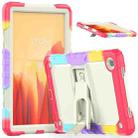 Shockproof Colorful Silicone + Beige PC Tablet Protective Case with Holder & Shoulder Strap For Samsung Galaxy Tab A7 2020 T500(Camouflage Red) - 1