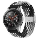 22mm Universal Metal Buckle Nylon Braided Watch Band(Z Black Gray) - 1