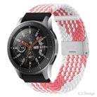22mm Universal Metal Buckle Nylon Braided Watch Band(Z Pink White) - 1