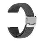 22mm Universal Metal Buckle Nylon Braided Watch Band(Gray) - 1