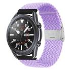 22mm Universal Metal Buckle Nylon Braided Watch Band(Light Purple) - 1