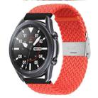 22mm Universal Metal Buckle Nylon Braided Watch Band(Bright Orange) - 1