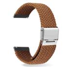 22mm Universal Metal Buckle Nylon Braided Watch Band(Coffee) - 1