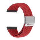22mm Universal Metal Buckle Nylon Braided Watch Band(Red) - 1
