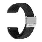 22mm Universal Metal Buckle Nylon Braided Watch Band(Black) - 1