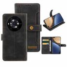 For Honor Magic3 Copper Buckle Horizontal Flip Leather Phone Case with Holder & Card Slots & Wallet(Black) - 1