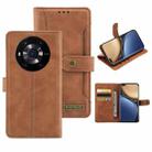 For Honor Magic3 Copper Buckle Horizontal Flip Leather Phone Case with Holder & Card Slots & Wallet(Brown) - 1