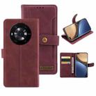 For Honor Magic3 Copper Buckle Horizontal Flip Leather Phone Case with Holder & Card Slots & Wallet(Maroon) - 1