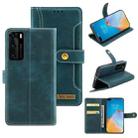 For Huawei P40 Copper Buckle Horizontal Flip Leather Phone Case with Holder & Card Slots & Wallet(Green) - 1