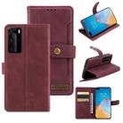 For Huawei P40 Pro Copper Buckle Horizontal Flip Leather Phone Case with Holder & Card Slots & Wallet(Maroon) - 1