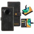 For Huawei Mate 30 Copper Buckle Horizontal Flip Leather Phone Case with Holder & Card Slots & Wallet(Black) - 1