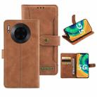 For Huawei Mate 30 Copper Buckle Horizontal Flip Leather Phone Case with Holder & Card Slots & Wallet(Brown) - 1