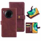 For Huawei Mate 30 Copper Buckle Horizontal Flip Leather Phone Case with Holder & Card Slots & Wallet(Maroon) - 1