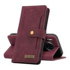 For Huawei Mate 30 Copper Buckle Horizontal Flip Leather Phone Case with Holder & Card Slots & Wallet(Maroon) - 3