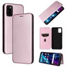 For TCL A3X Carbon Fiber Texture Horizontal Flip Leather Phone Case with Card Slot(Pink) - 1