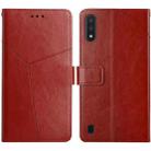 For Samsung Galaxy A01 Y Stitching Horizontal Flip Leather Case with Holder & Card Slots & Wallet & Photo Frame(Brown) - 1