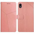 For Samsung Galaxy A01 Core Y Stitching Horizontal Flip Leather Case with Holder & Card Slots & Wallet & Photo Frame(Rose Gold) - 1