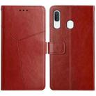 For Samsung Galaxy A20e Y Stitching Horizontal Flip Leather Case with Holder & Card Slots & Wallet & Photo Frame(Brown) - 1