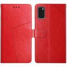 For Samsung Galaxy A41 EU Version Y Stitching Horizontal Flip Leather Case with Holder & Card Slots & Wallet & Photo Frame(Red) - 1