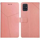 For Samsung Galaxy A51 5G Y Stitching Horizontal Flip Leather Case with Holder & Card Slots & Wallet & Photo Frame(Rose Gold) - 1