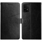 For Samsung Galaxy A91 Y Stitching Horizontal Flip Leather Case with Holder & Card Slots & Wallet & Photo Frame(Black) - 1