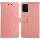 For Samsung Galaxy A91 Y Stitching Horizontal Flip Leather Case with Holder & Card Slots & Wallet & Photo Frame(Rose Gold) - 1