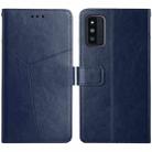 For Samsung Galaxy F52 Y Stitching Horizontal Flip Leather Case with Holder & Card Slots & Wallet & Photo Frame(Blue) - 1