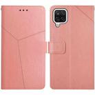 For Samsung Galaxy M12 / F12 Y Stitching Horizontal Flip Leather Case with Holder & Card Slots & Wallet & Photo Frame(Rose Gold) - 1