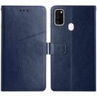 For Samsung Galaxy M21 / M30s Y Stitching Horizontal Flip Leather Case with Holder & Card Slots & Wallet & Photo Frame(Blue) - 1