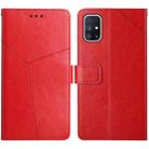 For Samsung Galaxy M51 Y Stitching Horizontal Flip Leather Case with Holder & Card Slots & Wallet & Photo Frame(Red) - 1