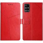 For Samsung Galaxy M31s Y Stitching Horizontal Flip Leather Case with Holder & Card Slots & Wallet & Photo Frame(Red) - 1