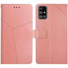 For Samsung Galaxy M31s Y Stitching Horizontal Flip Leather Case with Holder & Card Slots & Wallet & Photo Frame(Rose Gold) - 1