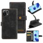 For Xiaomi Mi 11 Lite Copper Buckle Horizontal Flip Leather Phone Case with Holder & Card Slots & Wallet(Black) - 1