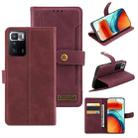 For Xiaomi Redmi Note 10 Pro 5G / Poco X3 GT Copper Buckle Flip Leather Phone Case(Maroon) - 1